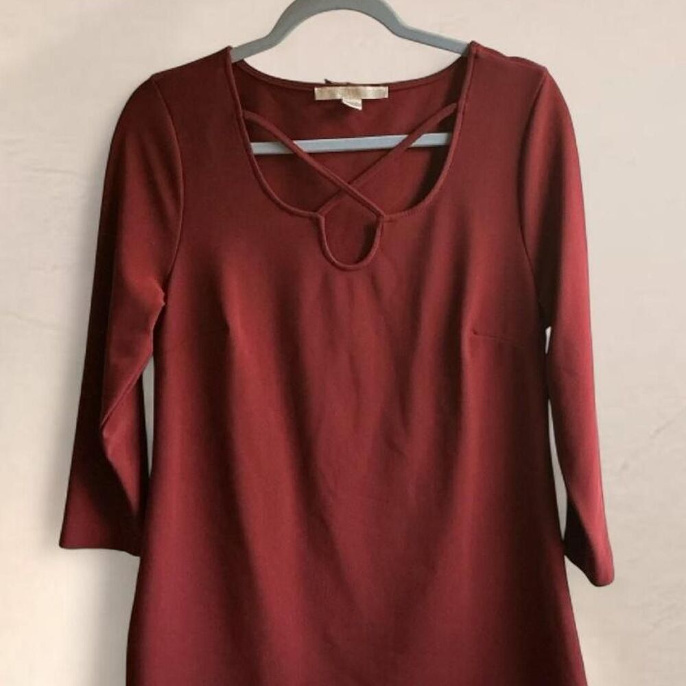Designer Boston-proper Women's S Medium Burgundy Blouse
